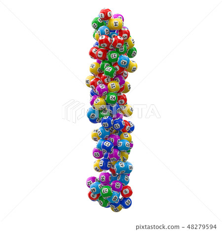 Alphabet letter I from lottery balls. 3D rendering Alphabet letter I from lottery balls. 3D rendering 48279594