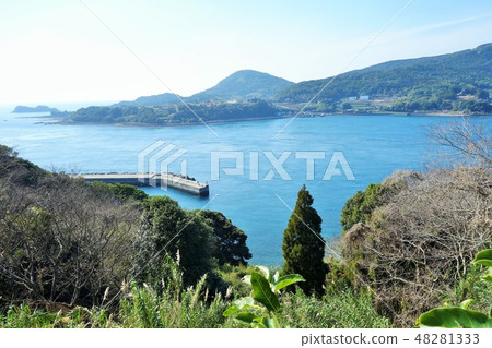 鹿兒島縣長島町阿久根市海峽兩岸風景黑瀨戶大橋 鹿兒島縣長島町阿久根市海峽兩岸風景黑瀨戶大橋 48281333