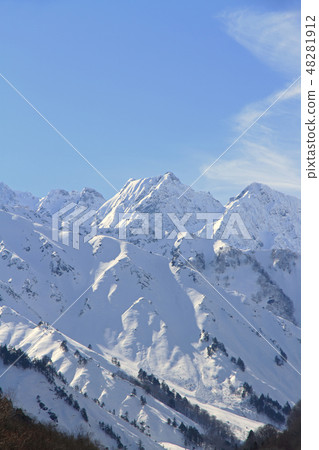 Northern Alps in winter Tateyama mountain range mountain undo Northern Alps in winter Tateyama mountain range mountain undo 48281912
