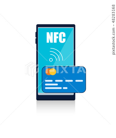 Flat Vector Technology NFC on White Background. 48283168