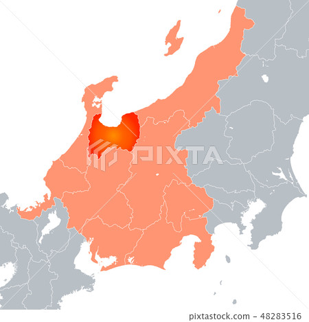 Toyama Prefecture Map and Chubu Region 48283516