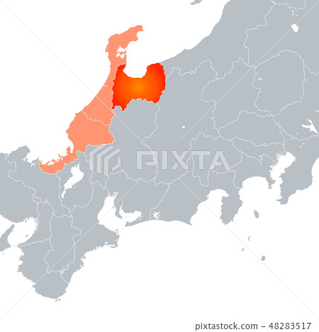Toyama Prefecture Map and Hokuriku Region 48283517