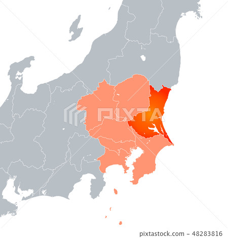 茨城縣地圖和關東地區 48283816