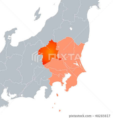 群馬縣地圖和關東地區 群馬縣地圖和關東地區 48283817