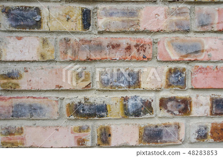 Texture of red bricks as background close up 48283853