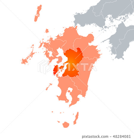Kumamoto Prefecture Map and Kyushu Region 48284081