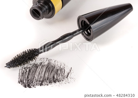 Black mascara isolated on white background macro Black mascara isolated on white background macro 48284310