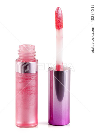 pink lip gloss isolated on white background pink lip gloss isolated on white background 48284512