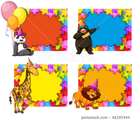 Set of animal party invitations 48285444