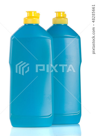 bottle of dishwashing detergent isolated on white background 48285661