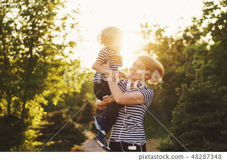 Mother and son. Family time Mother and son. Family time 48287348