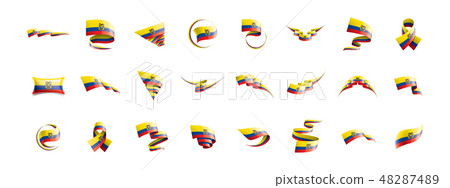 Ecuador flag, vector illustration on a white background 48287489