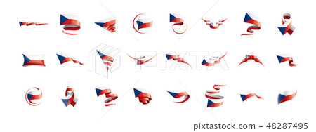 Czechia flag, vector illustration on a white background 48287495