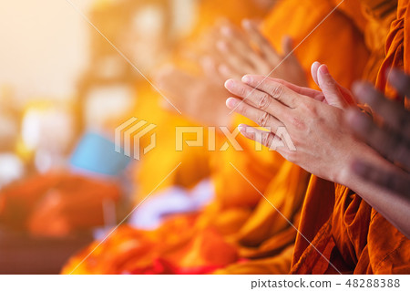southeast Asia, pray of monks ceremony of buddhist 48288388