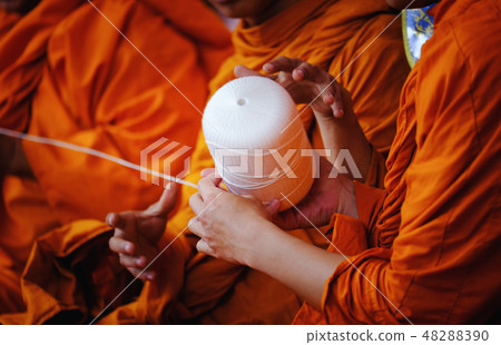 Thai buddhist monks Praying in Temple at Buddhist Thai buddhist monks Praying in Temple at Buddhist 48288390