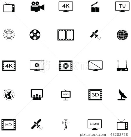 television icons set 48288758