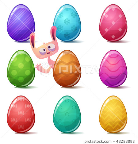 Happy easter, Set color egg. 48288898