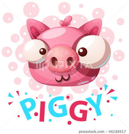 Cute pig characters - cartoon illustration. 48288917