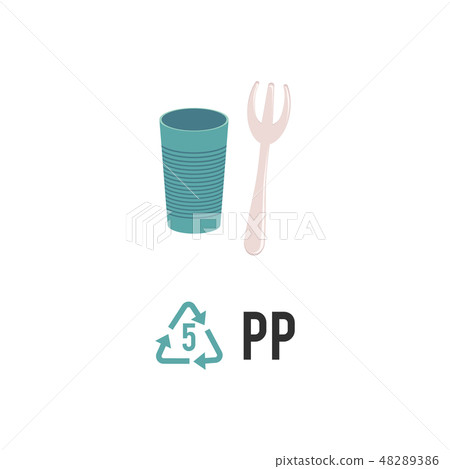 Plastic recycling icon, symbol and sign PP. Plastic recycling icon, symbol and sign PP. 48289386