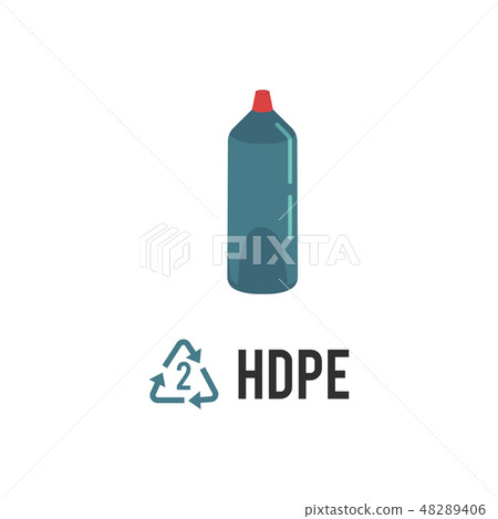 Plastic recycling icon, symbol and sign HDPE, PEHD. Plastic recycling icon, symbol and sign HDPE, PEHD. 48289406