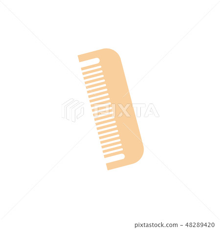 Zero waste eco bamboo wooden comb or hairbrush in a flat style. Zero waste eco bamboo wooden comb or hairbrush in a flat style. 48289420