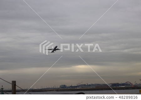 飛機天空景觀 飛機天空景觀 48289816