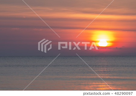 Beautiful sea of summer background and sunset. 48290097