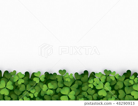 Green clover leaves at bottom 48290913