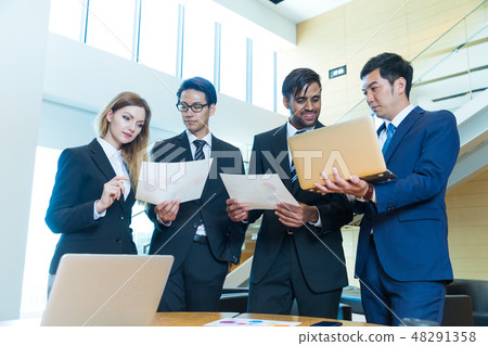 Global business team work Multinational foreign-owned venture IT Global business team work Multinational foreign-owned venture IT 48291358