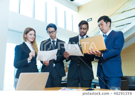 Global business team work Multinational foreign-owned venture IT Global business team work Multinational foreign-owned venture IT 48291359
