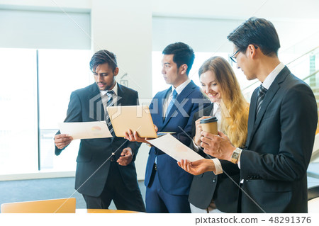 Global business team work Multinational foreign-owned venture IT 48291376