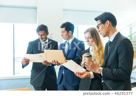 Global business team work Multinational foreign-owned venture IT 48291377