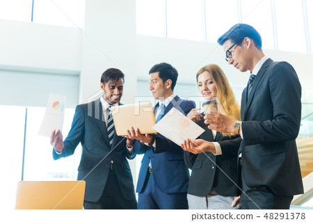 Global business team work Multinational foreign-owned venture IT 48291378