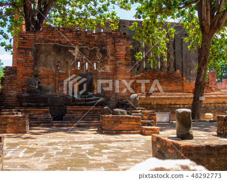 Buddha statue of Thai Ayutthaya remains Buddha statue of Thai Ayutthaya remains 48292773