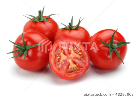 Fresh tomatoes isolated on white Fresh tomatoes isolated on white 48293062