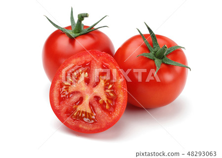 Fresh tomatoes isolated on white Fresh tomatoes isolated on white 48293063