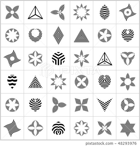 Striped design elements. Abstract geometric icons. 48293976