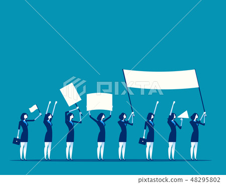 Protest. Men holding flags in a row. Protest. Men holding flags in a row. 48295802