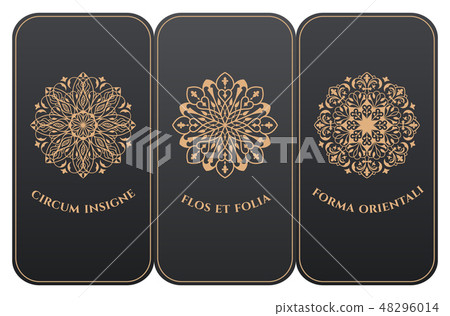 Vector set of luxury packaging templates in modern floral style. Vector set of luxury packaging templates in modern floral style. 48296014