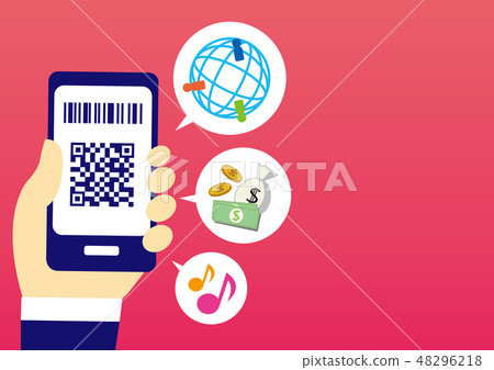 Cashless simple illustration of smartphone Cashless simple illustration of smartphone 48296218
