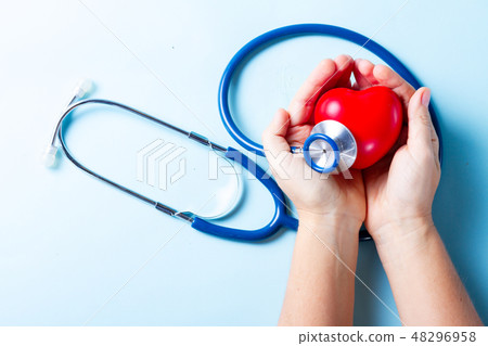 Healthcare concept on blue 48296958