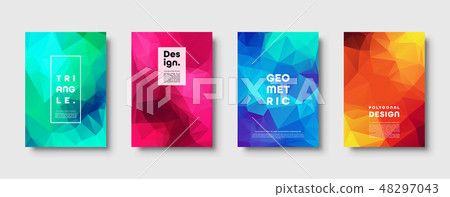 Triangle polygonal abstract background. Colorful gradient design. Low poly shape banner. Vector Triangle polygonal abstract background. Colorful gradient design. Low poly shape banner. Vector 48297043