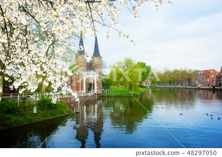 classic view on old Delft, Netherlands 48297050