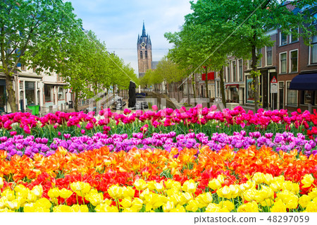 old town of Delft in spring, Holland old town of Delft in spring, Holland 48297059