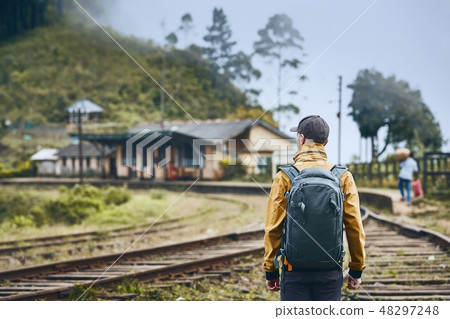 Railroad station in clouds Railroad station in clouds 48297248