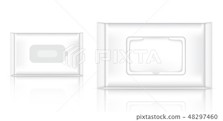 3D Mock up Realistic Wet Wipe Foil Sachet Bag 3D Mock up Realistic Wet Wipe Foil Sachet Bag 48297460