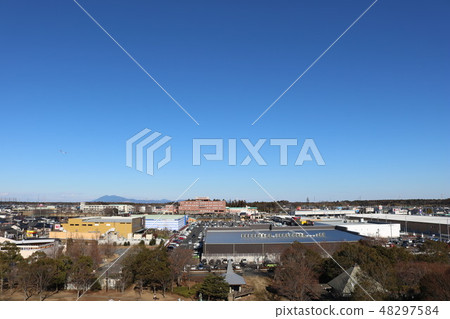 View from Mt. Tatsuko, Ryugaoka Park in Nakazato, Ryugasaki City, Ibaraki Prefecture 48297584