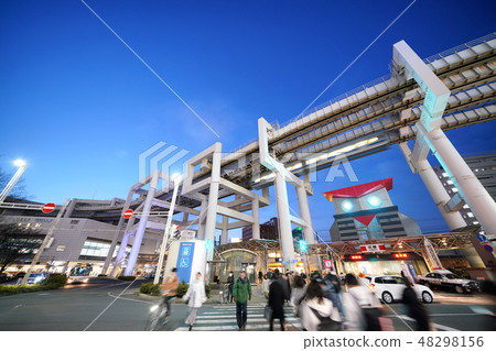 日本千葉市千葉市單軌鐵路等的千葉市風景（夜景） 48298156