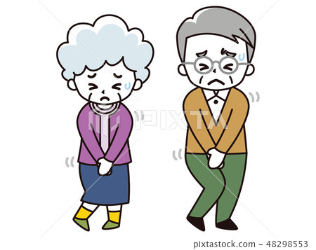 Senior men and women who tolerate the toilet 48298553