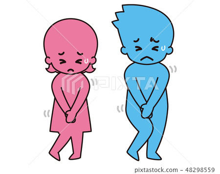 男性和女性剪影容忍馬桶 48298559